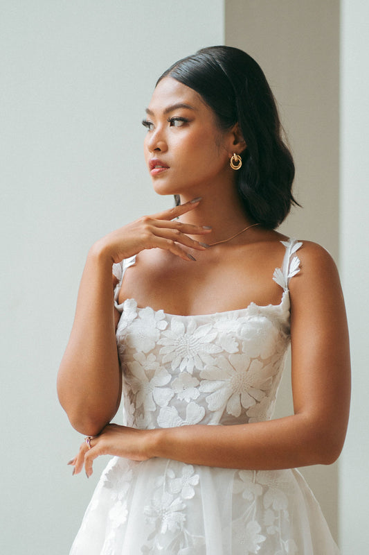 Erica 3D Floral A-Line Wedding Dress