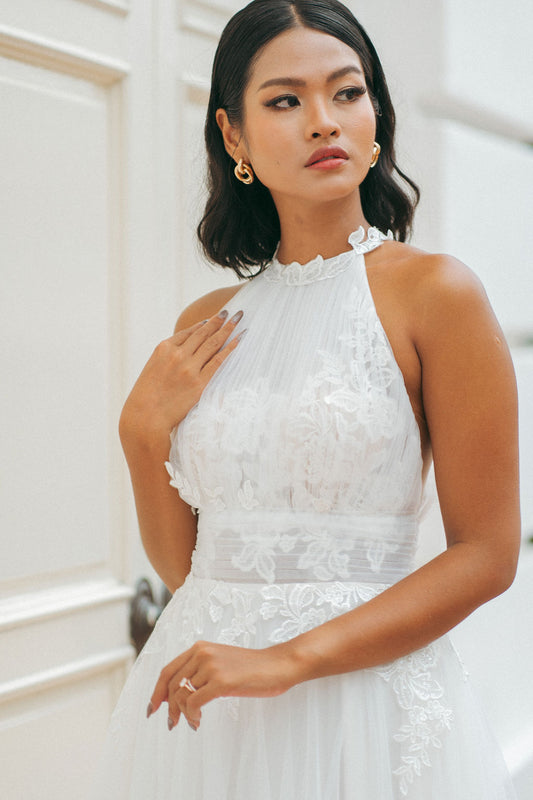 Gilian Halter Lace A-Line Wedding Dress – Buy or Rent
