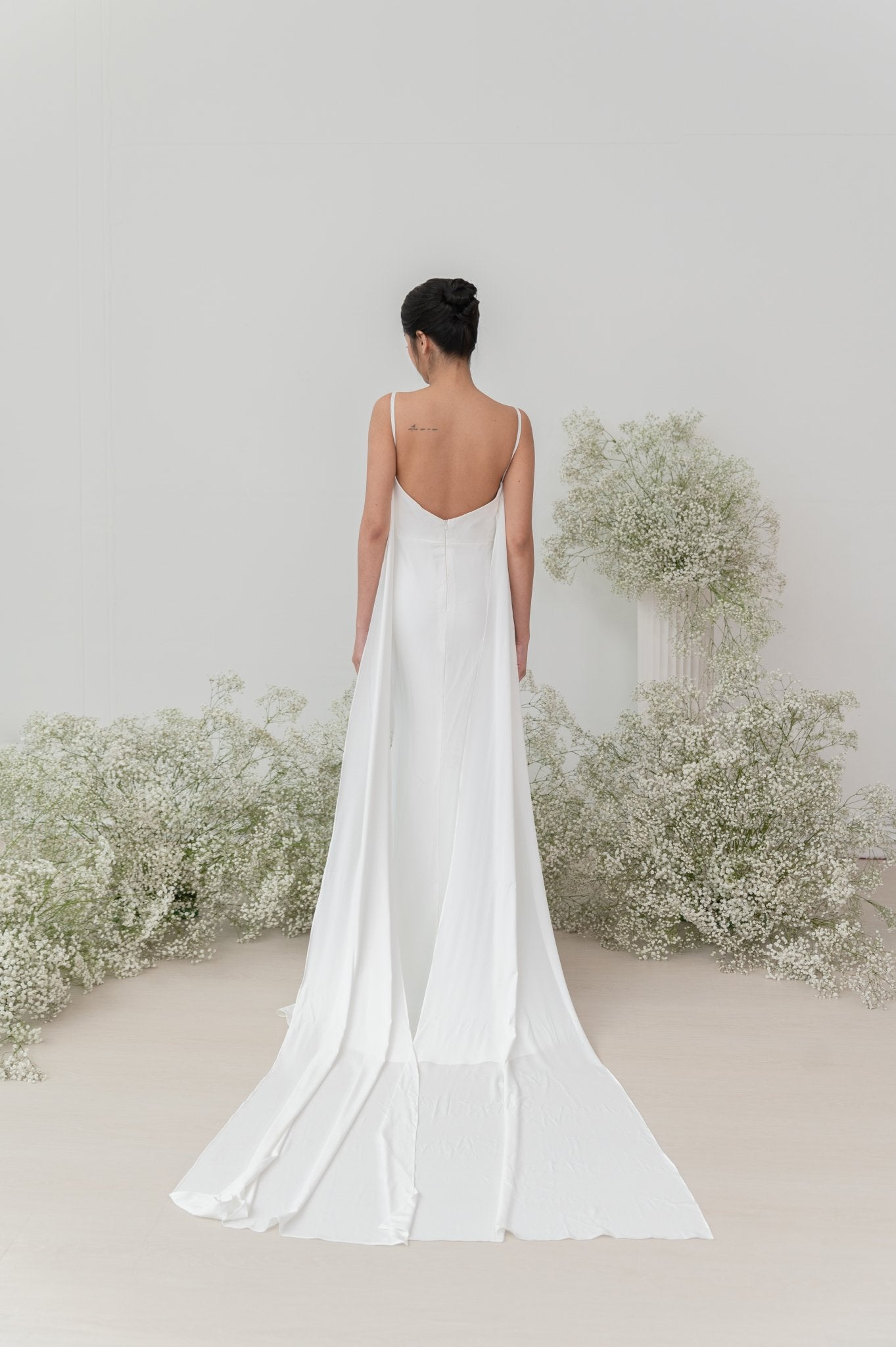 Evelyn – Try - On Satin Fit - and - Flare Wedding Gown - Laceywedding