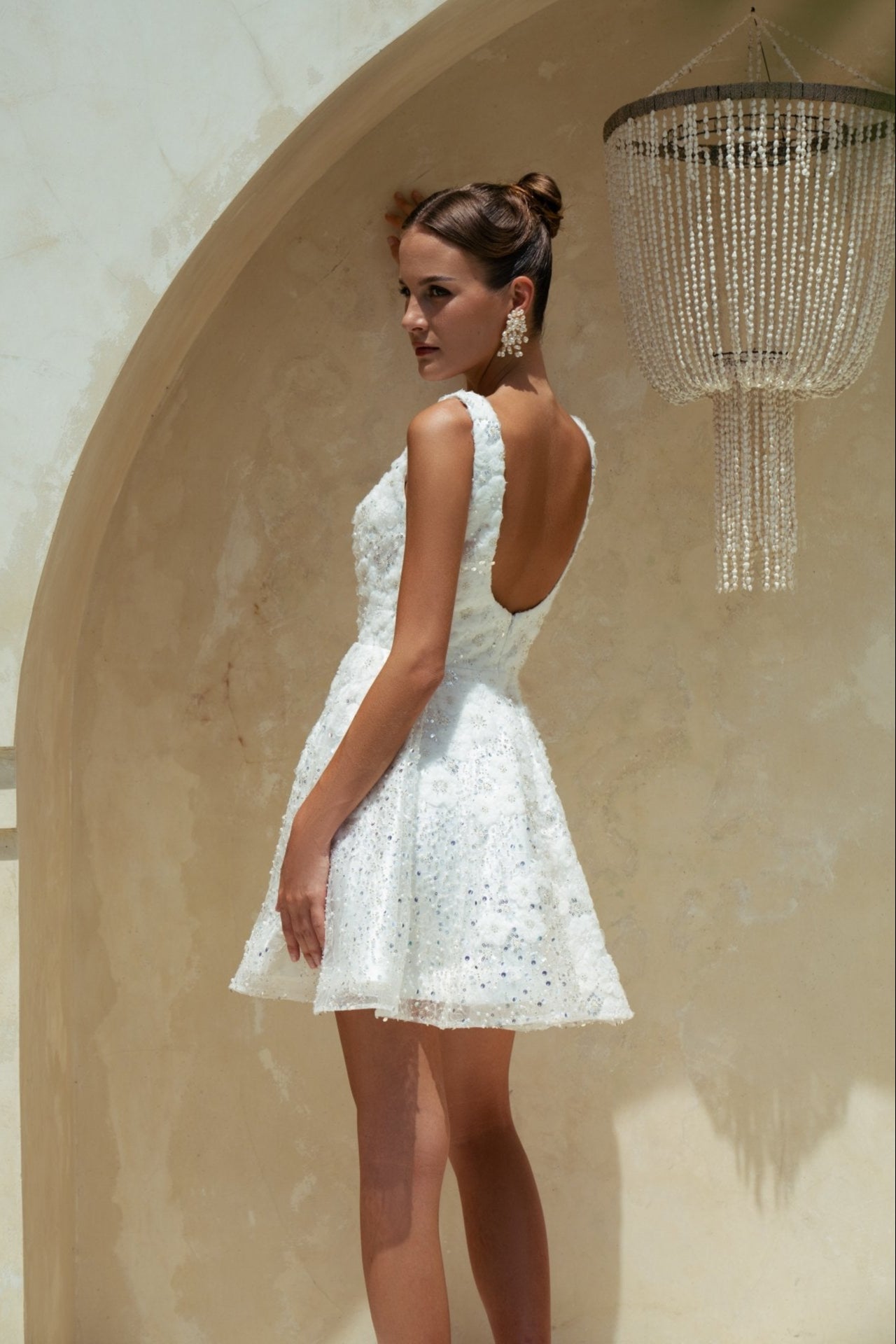 Lindsay Wedding Gown – Short Halter Lace A-Line – Laceywedding