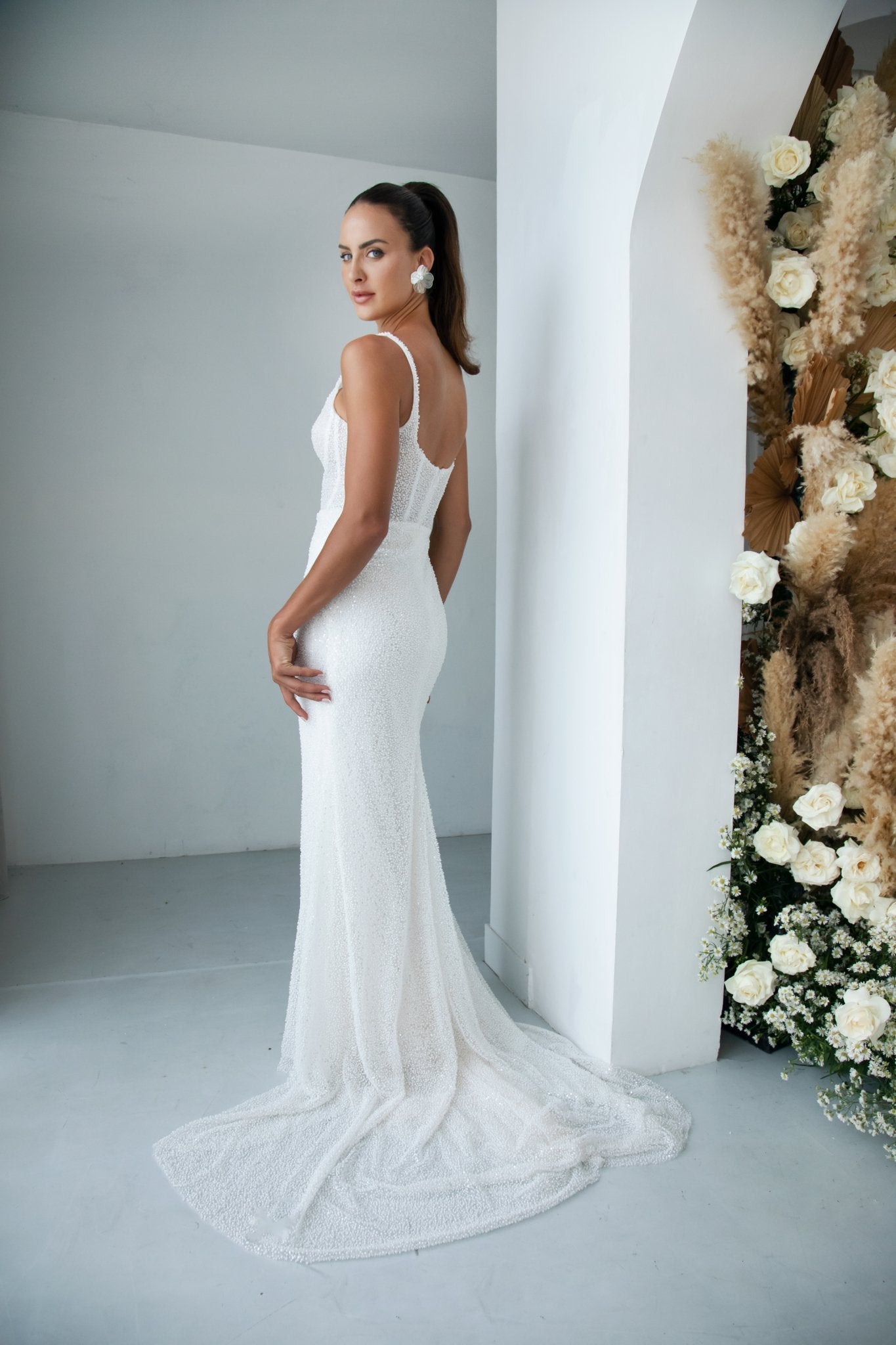 Maybel Wedding Gown Pearl Beaded Corset Bridal Dress Laceywedding Maybel Wedding Gown Pearl Beaded Corset Bridal Dress Laceywedding