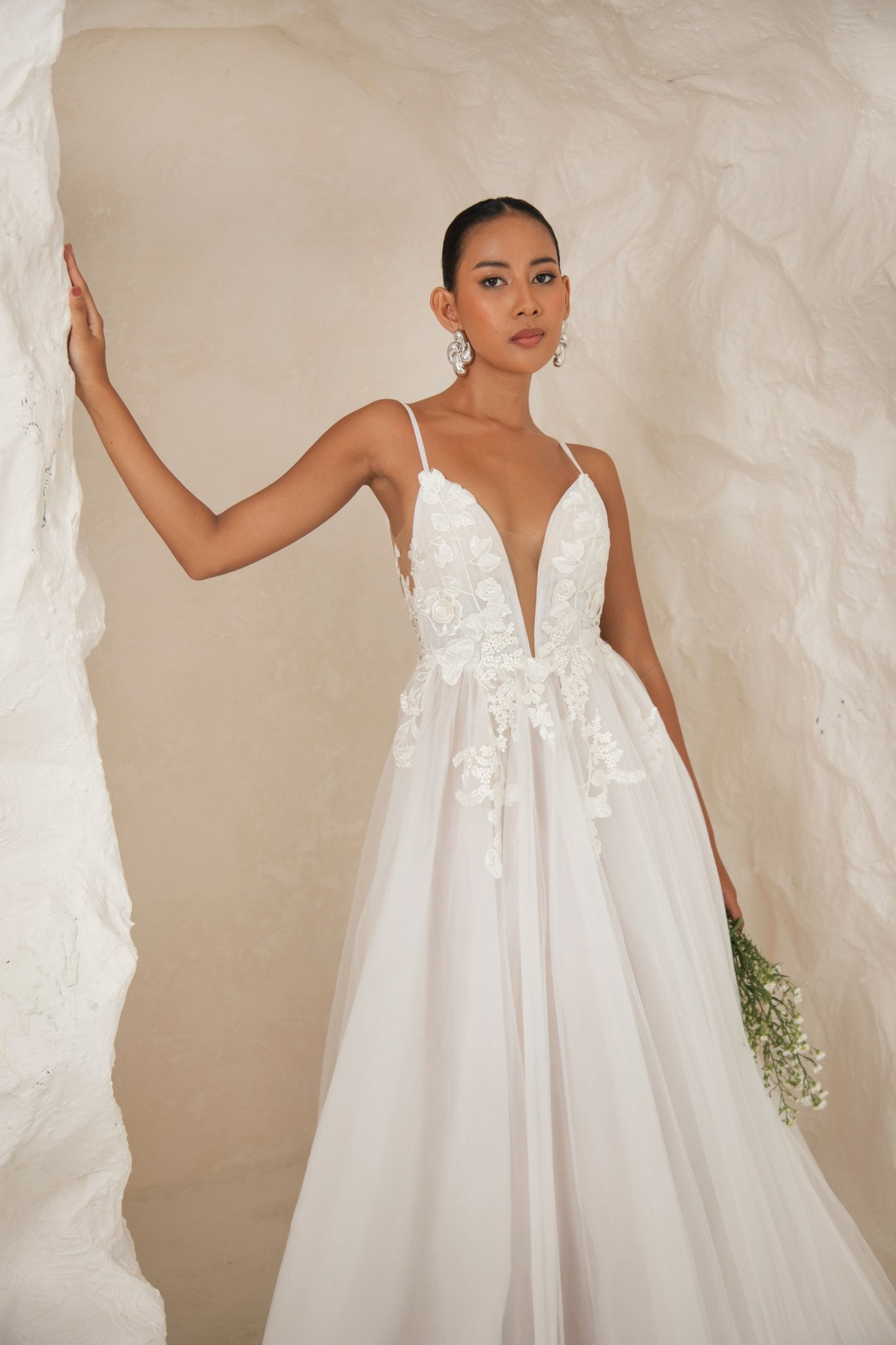 Sierra – Floral Lace Tulle Wedding Gown | Available for Rental or Purchase - Laceywedding