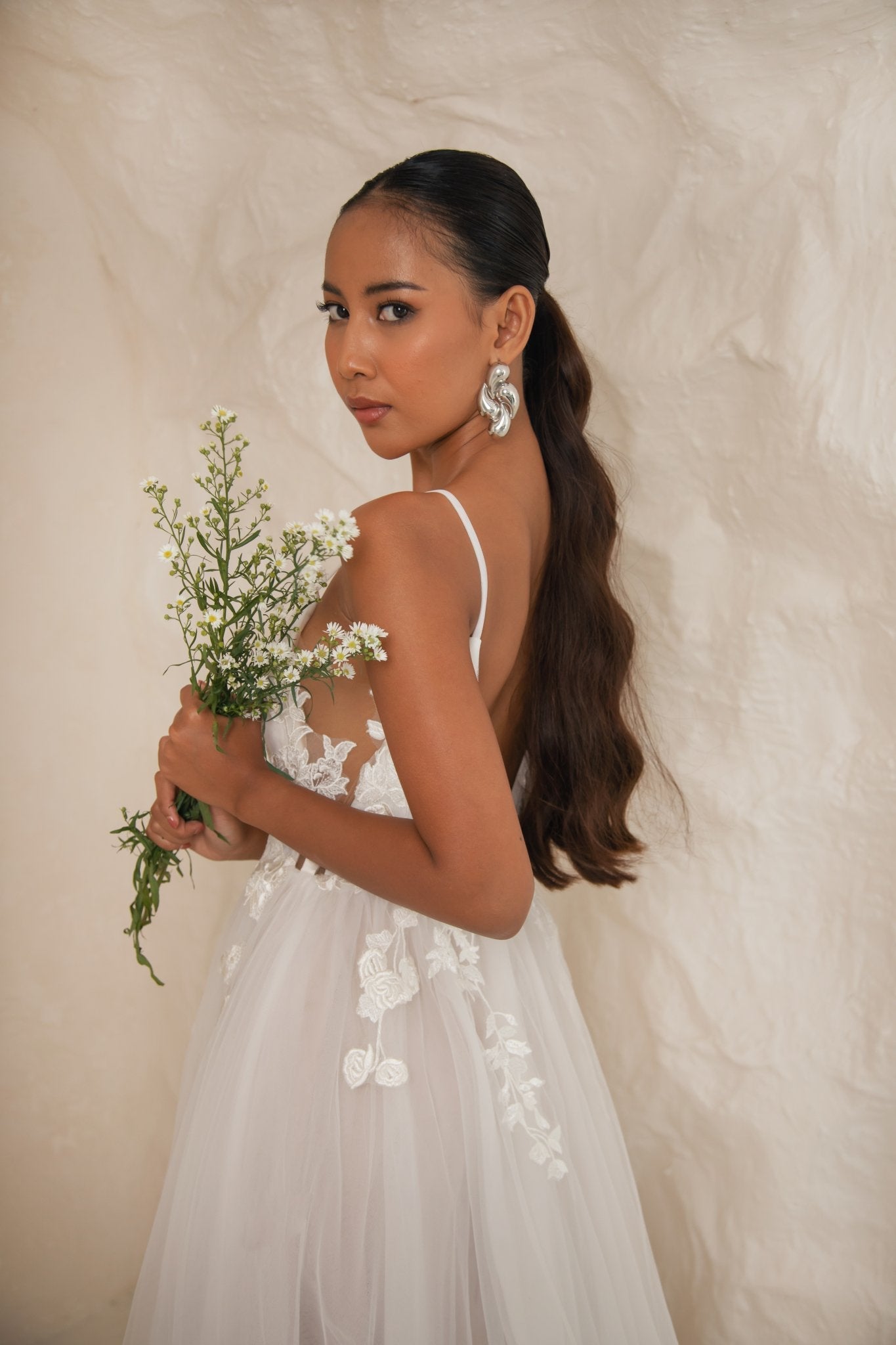 Sierra – Floral Lace Tulle Wedding Gown | Available for Rental or Purchase - Laceywedding
